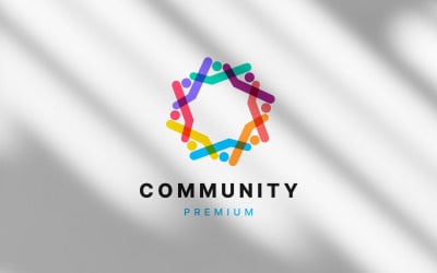 Plantilla de elementos de icono de logotipo de comunidad global - LGV 14