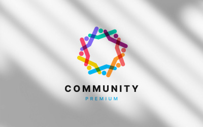 Шаблон элементов значка логотипа глобального сообщества - LGV 14