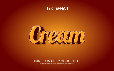 Cream 3D redigerbar vektor Eps texteffektmall