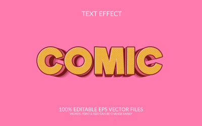 Diseño de plantilla de efecto de texto cómico totalmente editable.