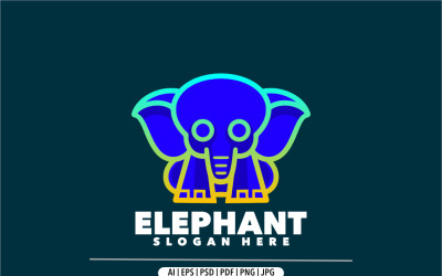 Design moderno del logo con gradiente della linea dell&amp;#39;elefante