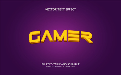 Gamer redigerbar 3d text effekt design illustration