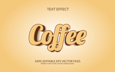 Illustrazione dell&amp;#39;effetto testo eps vettoriale modificabile 3D della giornata internazionale del caffè