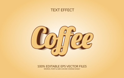 Journée internationale du café Illustration de l&amp;#39;effet de texte Eps vectoriel modifiable en 3D