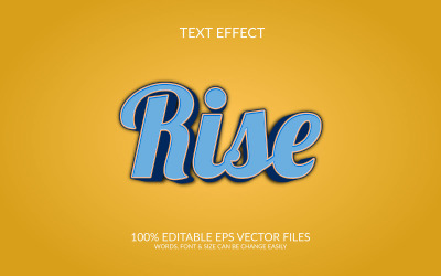 Rise 3D bearbeitbare Vektor-EPS-Texteffektvorlage