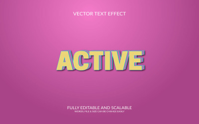 Активный 3D редактируемый векторный шаблон текстового эффекта Eps