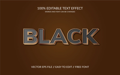 Black  Editable Vector Eps Text Effect Design Illustration