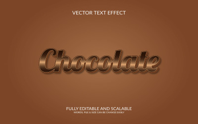 Chocolade 3D bewerkbare Vector EPS-teksteffectontwerp.
