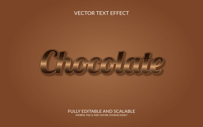 Choklad 3D redigerbar vektor Eps texteffektdesign.