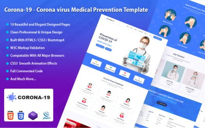 Corona-19 – Koronavírus orvosi megelőzési sablon