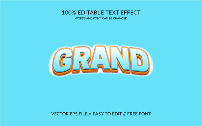 Grand  Editable Vector Eps 3d Text Effect Template