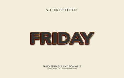 Modèle de conception d&amp;#39;effet de texte vectoriel modifiable Black Friday