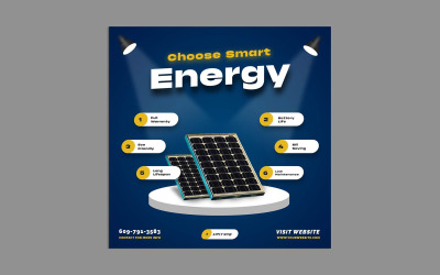 Modello di post sui social media per la promozione dell&amp;#39;energia solare