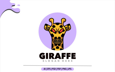 Modelo de design de logotipo de mascote de cabeça de girafa