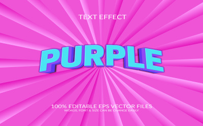 Purple  Editable Vector Eps 3d Text Effect