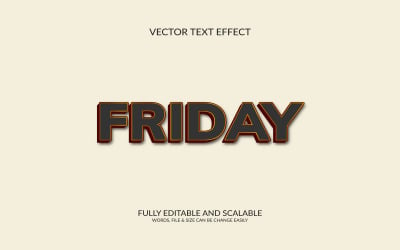 Svart fredag redigerbar vektor text effekt designmall