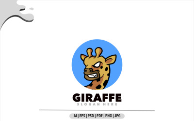 Zürafa maskot tasarımı logo şablonu