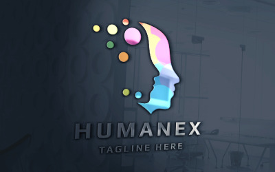 Брендинговый логотип человеческого искусственного интеллекта Pro