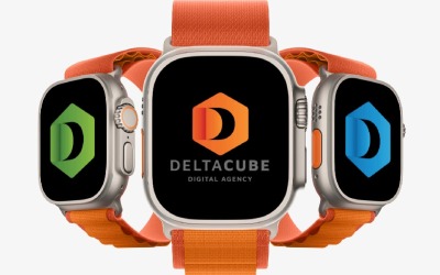 Delta Cube bokstaven D logotyp mall