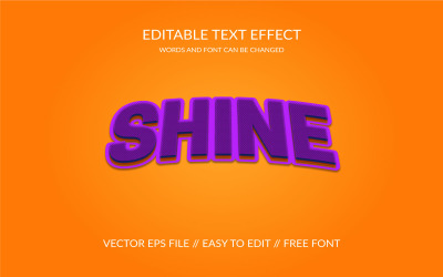 Design de modelo de efeito de texto vetorial editável Shine 3D