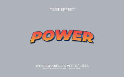 Ilustração de efeito de texto vetorial editável Power 3D