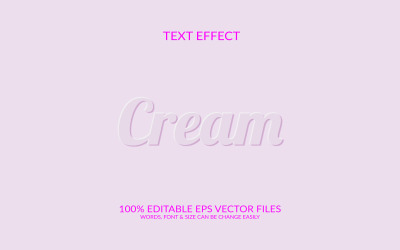 Krém 3D upravitelné vektorové Eps textový efekt šablony návrhu