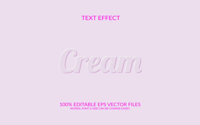 Kremowy szablon efektu tekstowego 3D edytowalnego wektora Eps