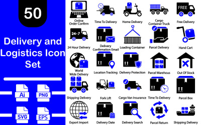Levering en logistiek icon set