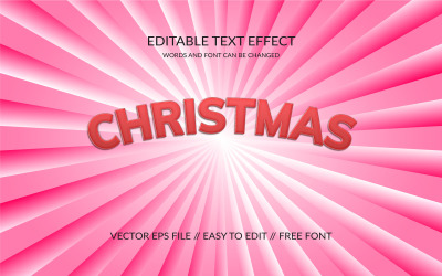 Modelo de efeito de texto vetorial editável em 3D de Natal