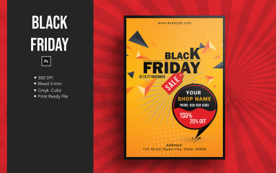 Modelo de folheto promocional da Black Friday