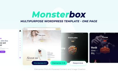 Monsterbox – багатоцільовий шаблон WordPress Одна сторінка