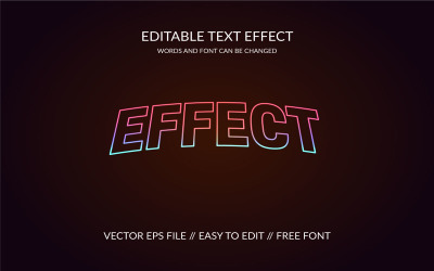 Plantilla de diseño de efecto de texto Eps de vector de efecto