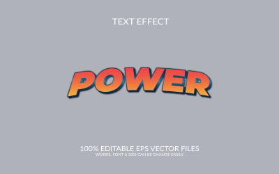 Power 3D Editable Vector Text Effect Illustration