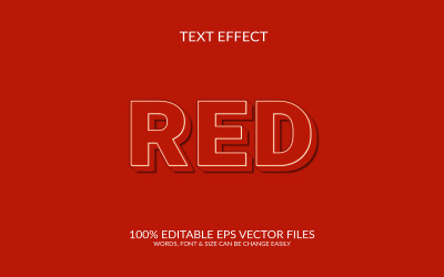 Red fully editable vector 3d text effect template design