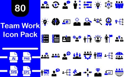 Team Work Icon Set Template