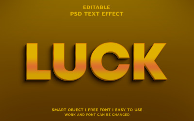 Design 3D textového efektu štěstí