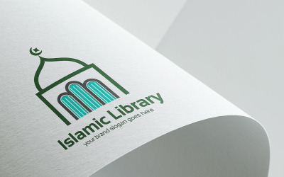 Iszlám könyvtár logó sablon