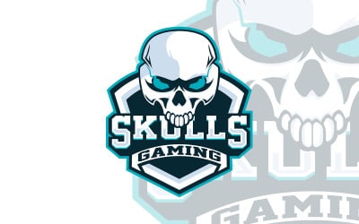 Kafatası Oyun Logo Şablonu