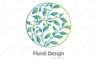 Modelo de design de logotipo de design floral