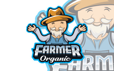 Plantilla de logotipo orgánico de granjero