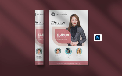 Üzleti konferencia Photoshop szórólap sablon