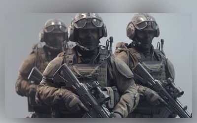 Battle-Ready Heavily Armed Military Personnel 13