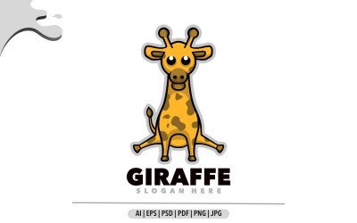 Design divertente del logo della mascotte della giraffa