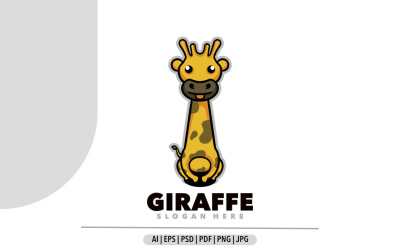 Giraf mascotte cartoon logo ontwerp