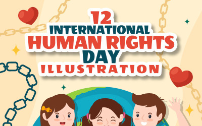 12 Internationale Mensenrechtendag Illustratie