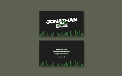 Plantilla de diseño de tarjeta de presentación de DJ