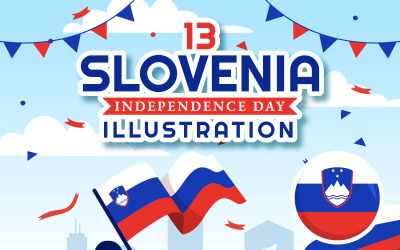 13 Sloveniens självständighetsdag Illustration