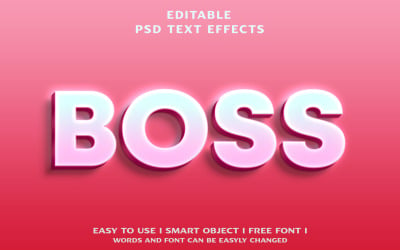 Boss 3d text effect design