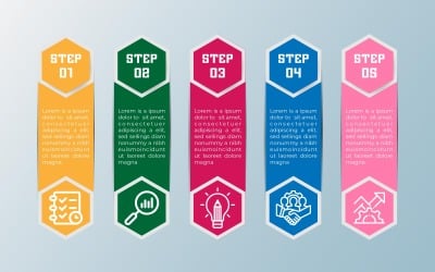 Conception de modèle d’élément infographique de processus de flux de travail.