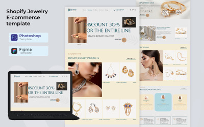 Modello di e-commerce di gioielli Shopify